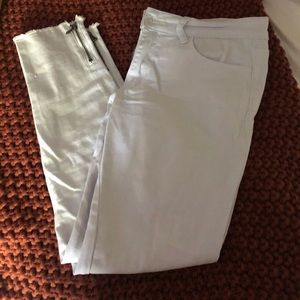 Kancan white zipper detail denim